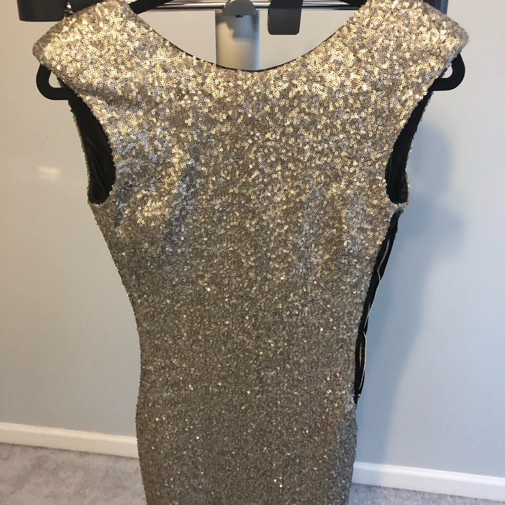 Zara woman silver sequin dress